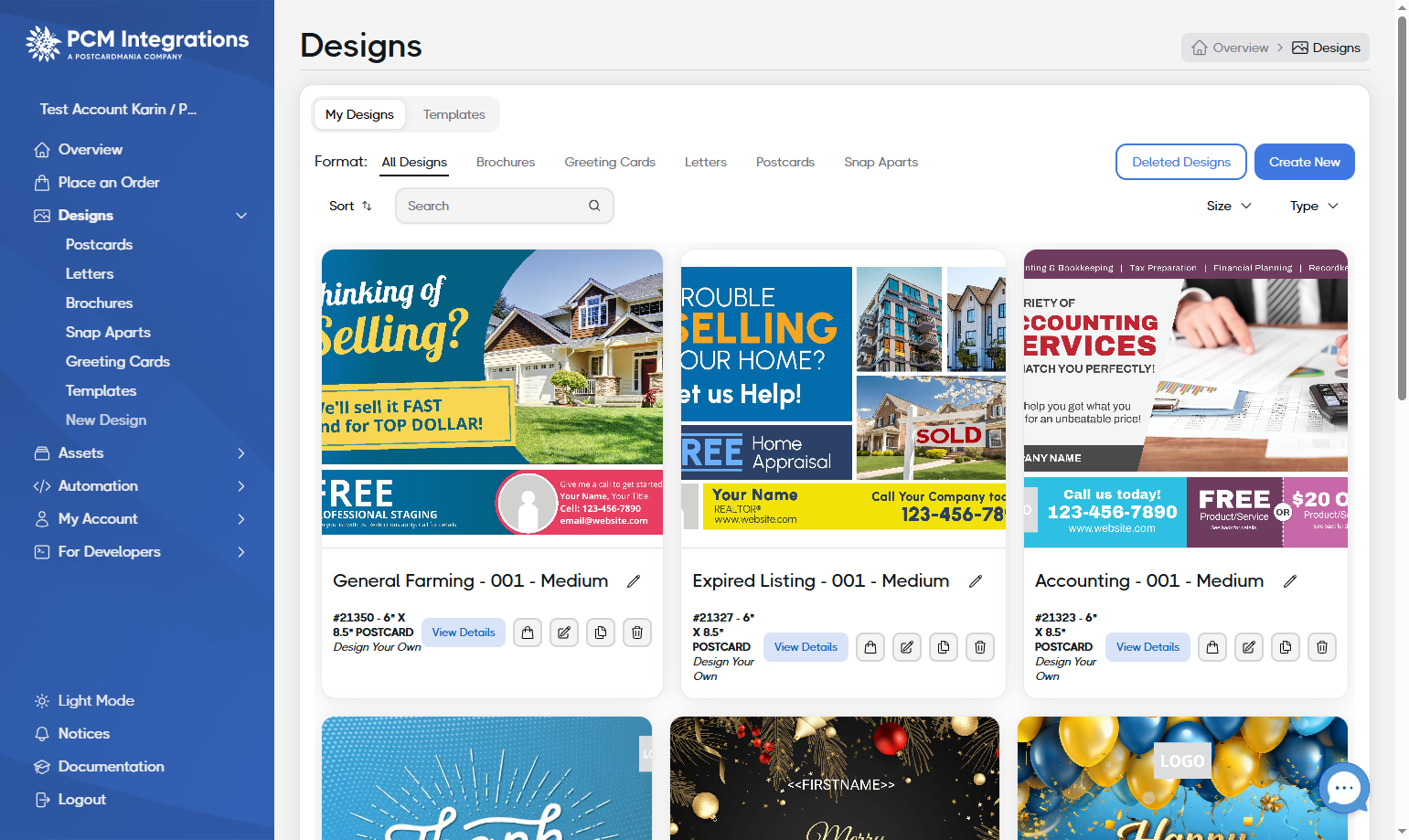 Click on New Design