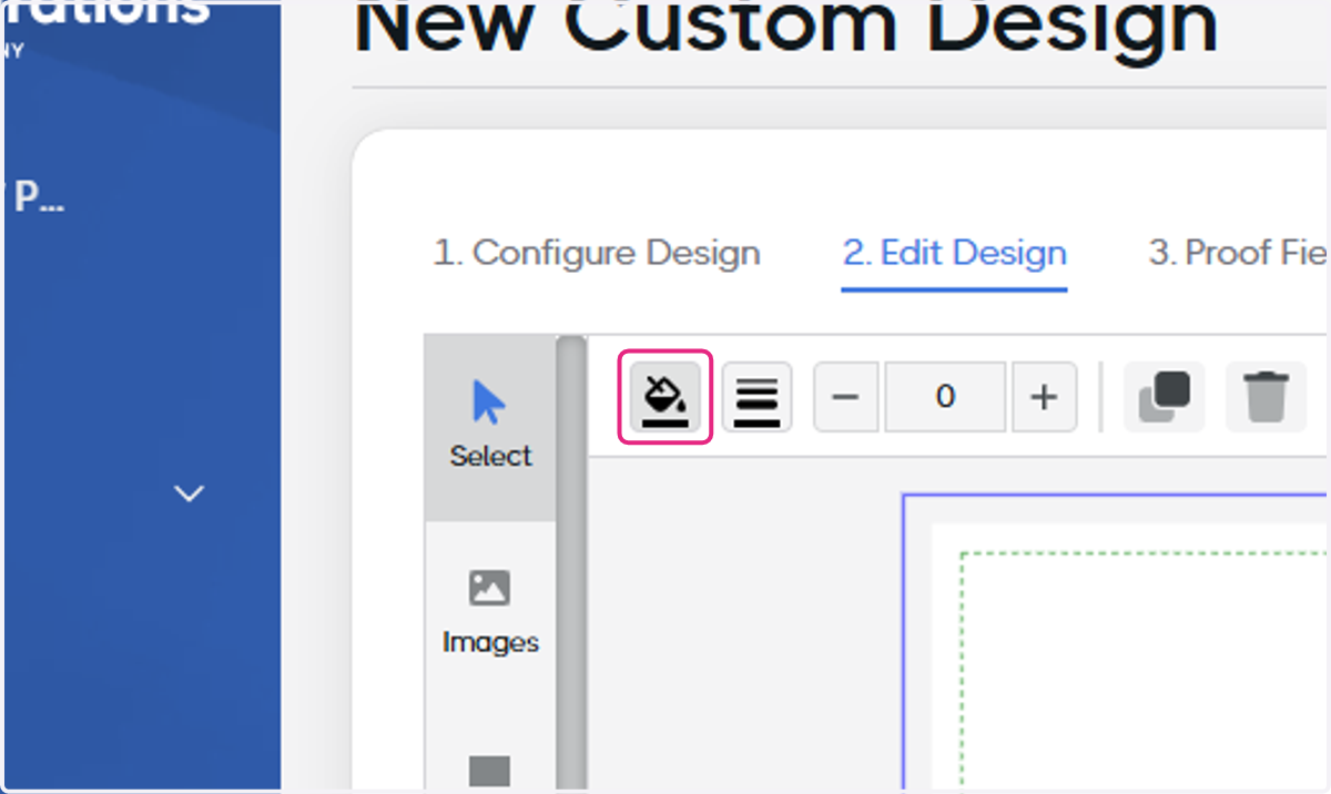 Click on the paint bucket to change the element colors