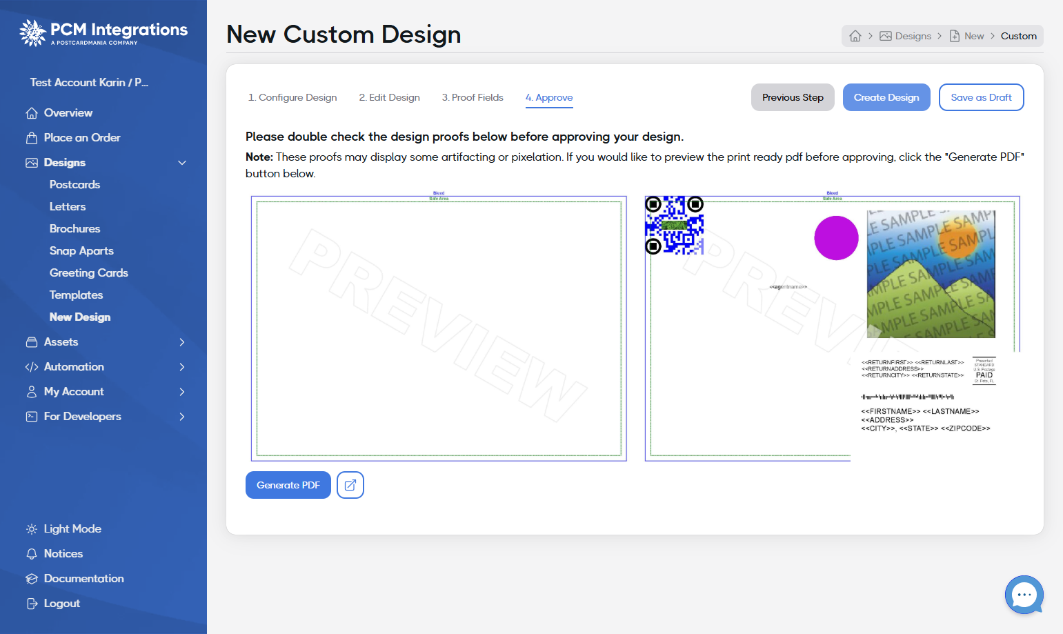 Click on Create Design