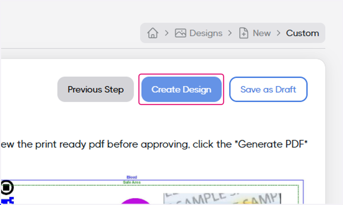 Click on Create Design