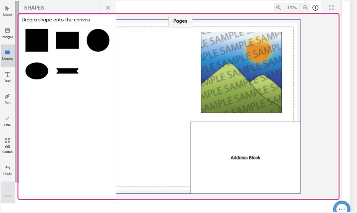 Drag highlighted element into the design