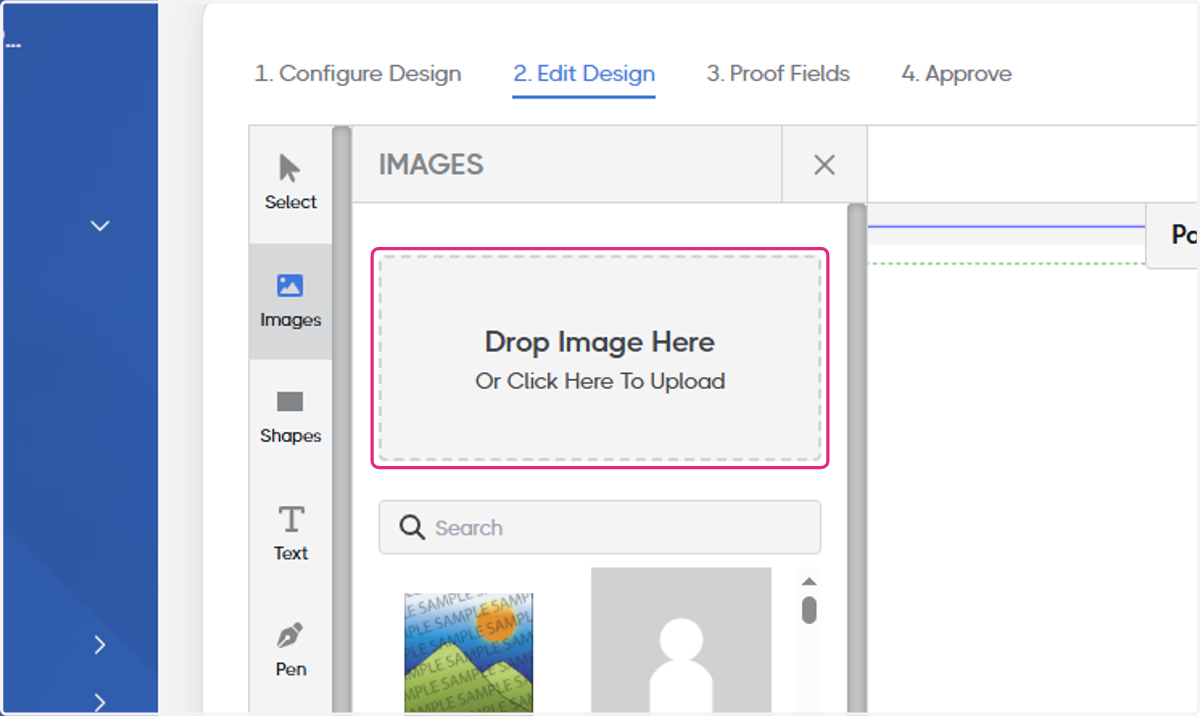 You can import images to use in your design