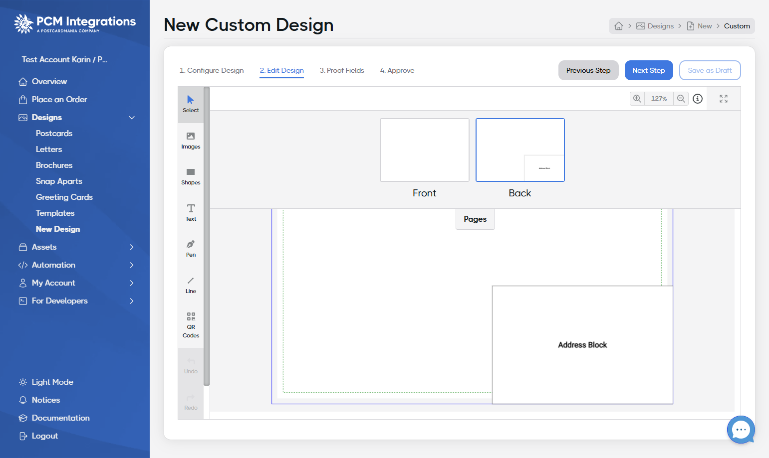 Make your design within the template