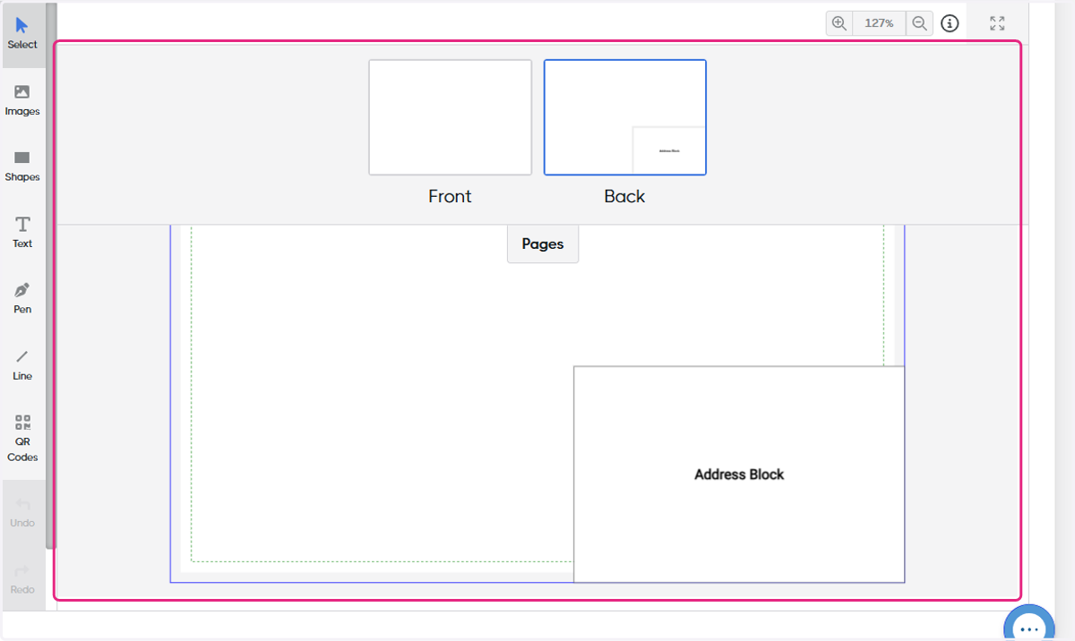 Make your design within the template