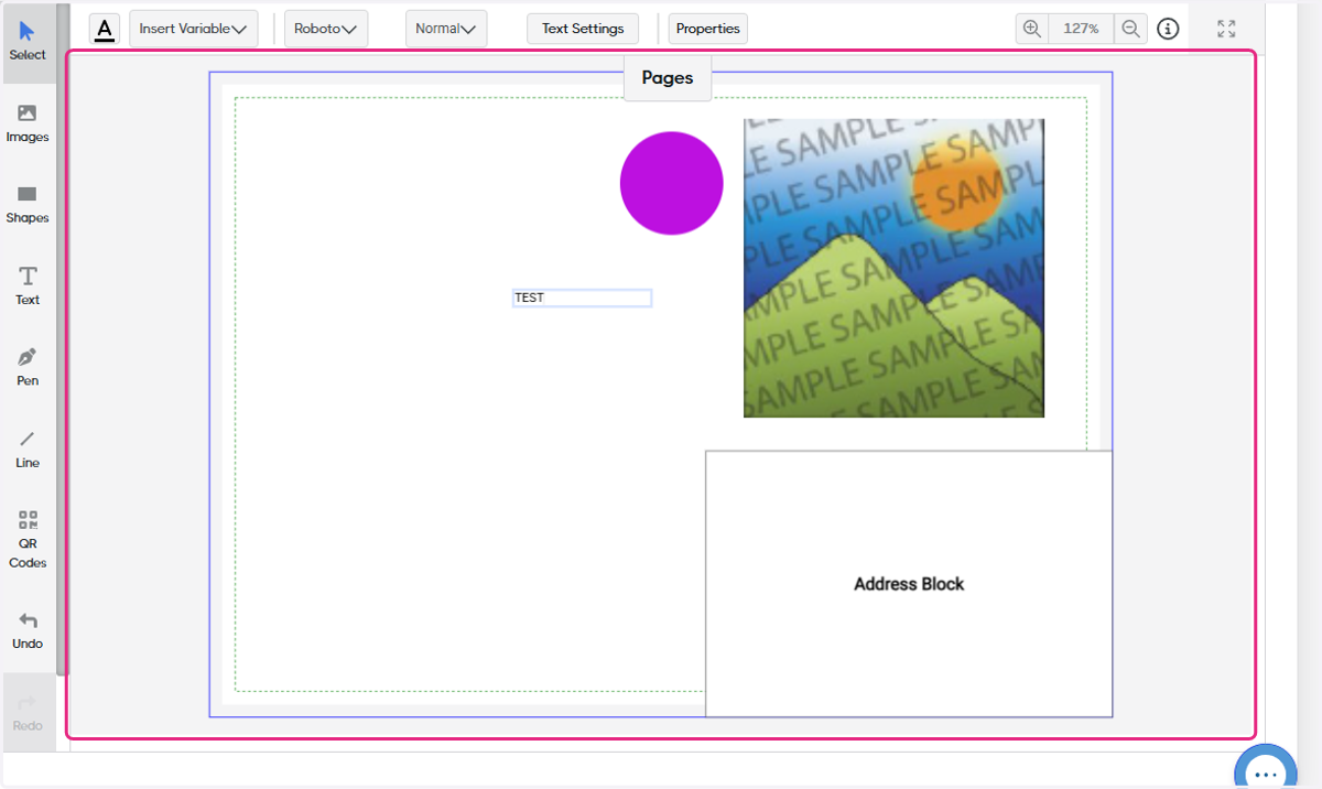 Highlight the text you'd like to add a variable to