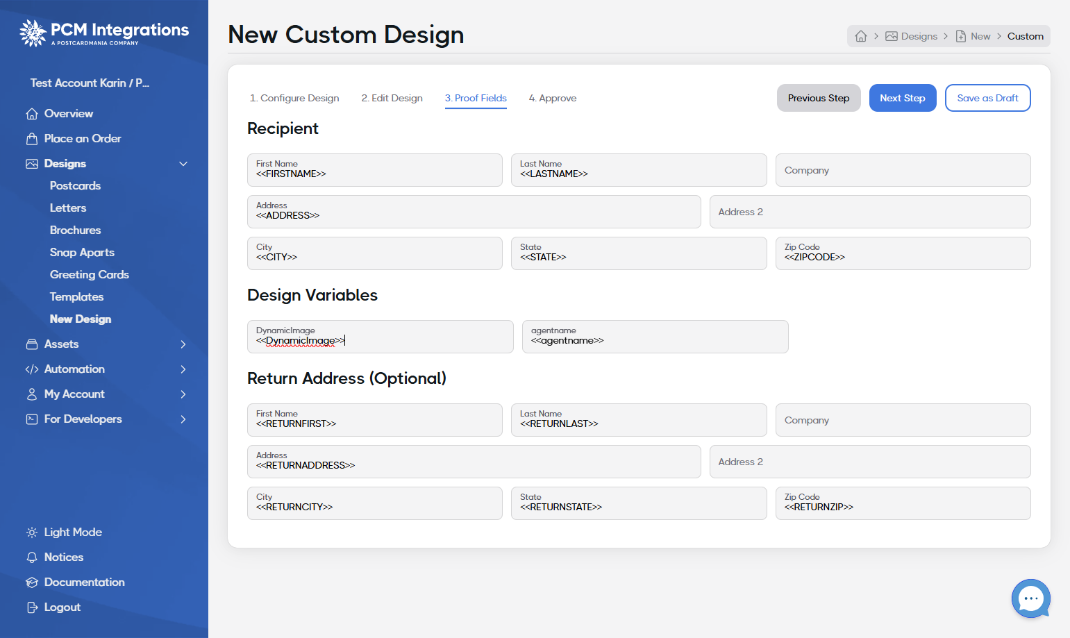 Review your design variables