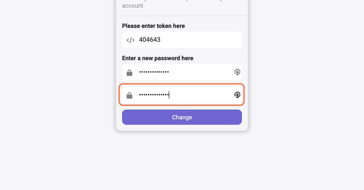 Password Again Reset Password
