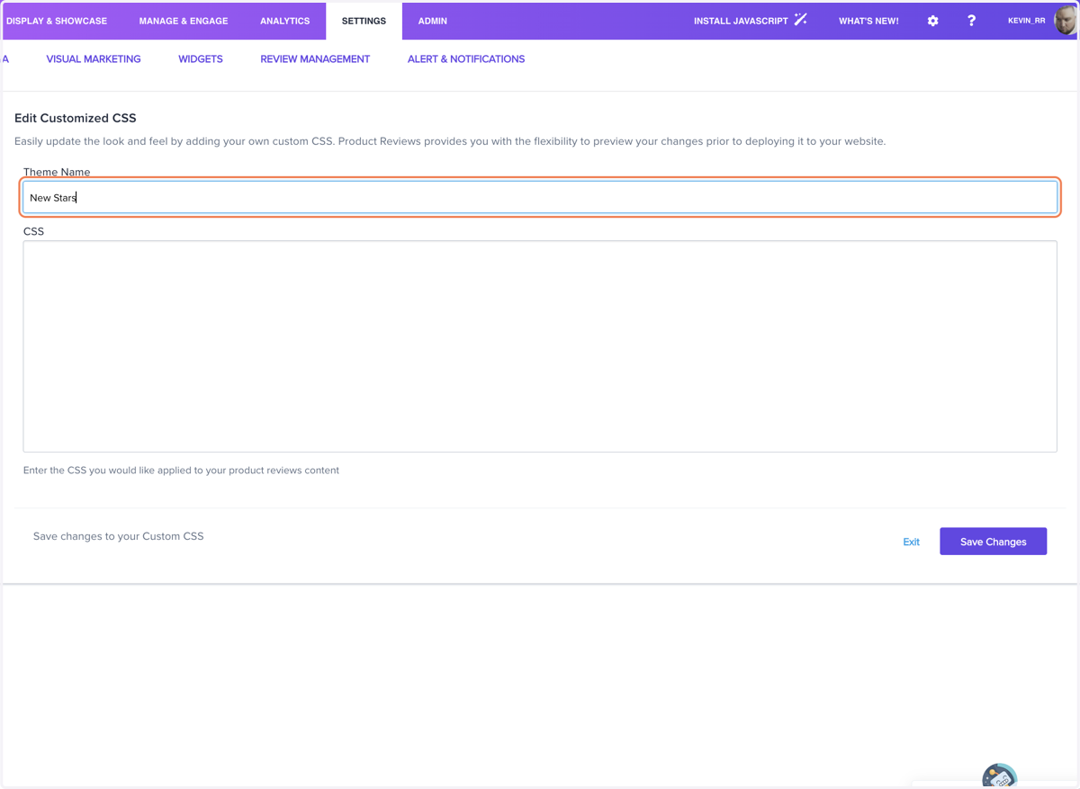 Give your CSS Theme a Name