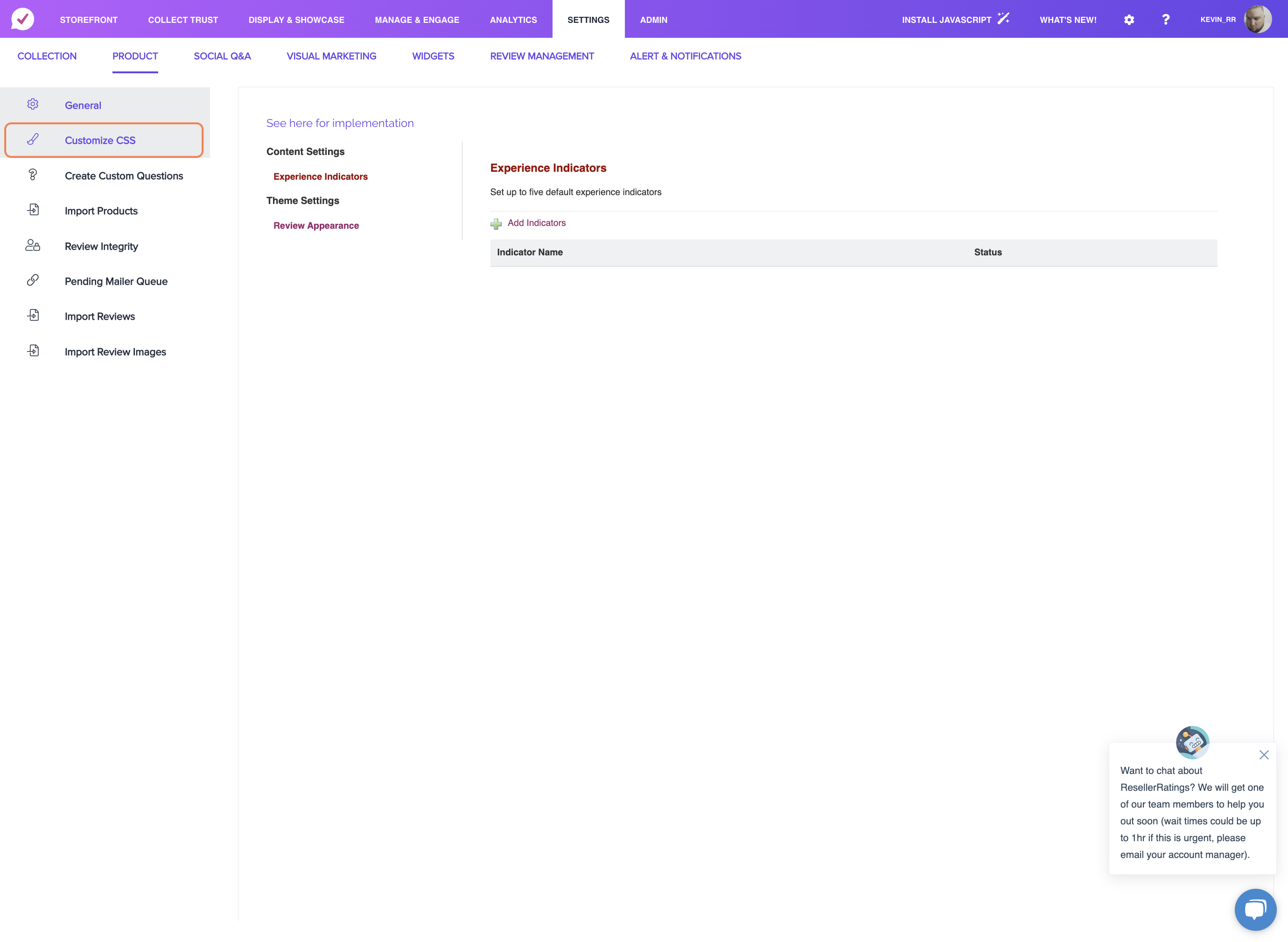 Click on Customize CSS