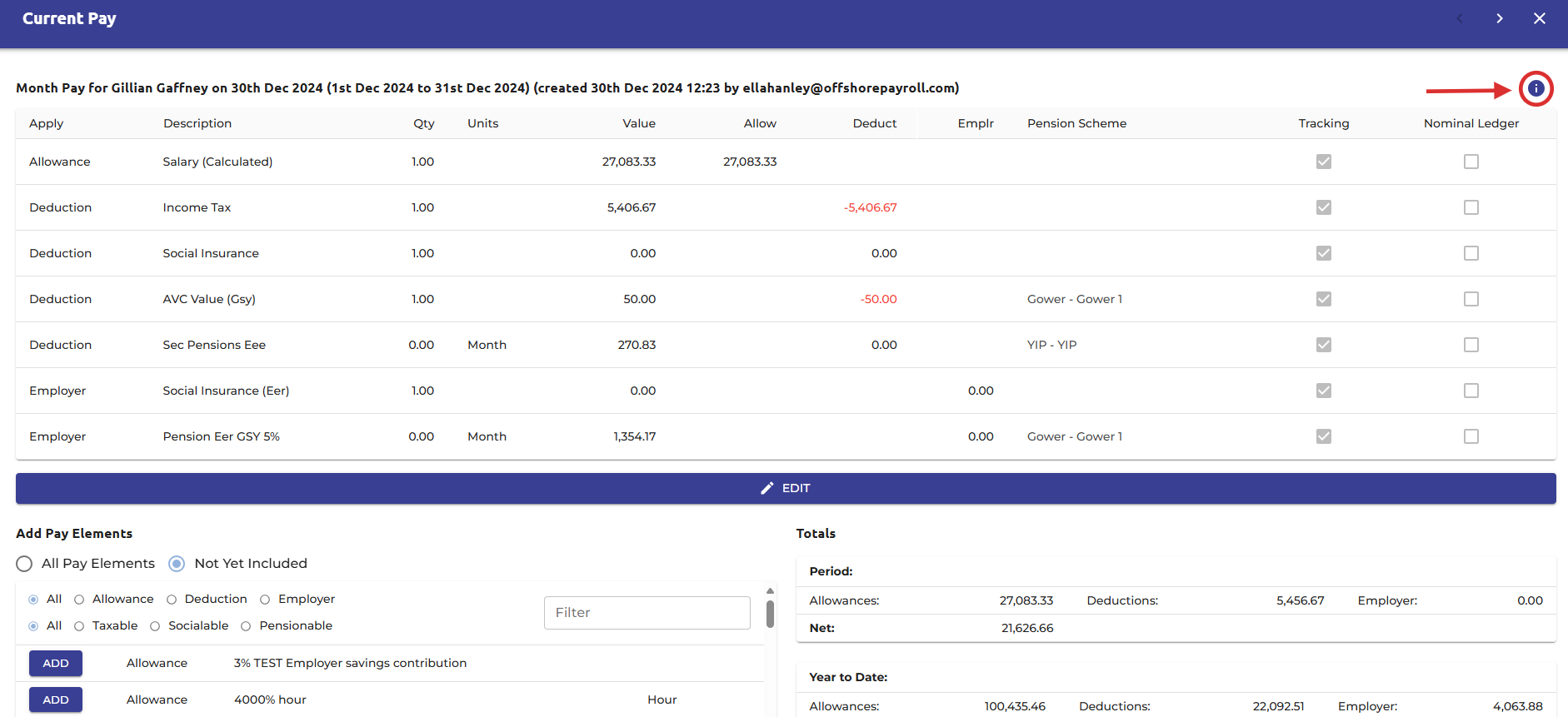 Each payslip now includes a new 'View Payslip Employee Data' feature, allowing you to access a dialog with cached payslip data.