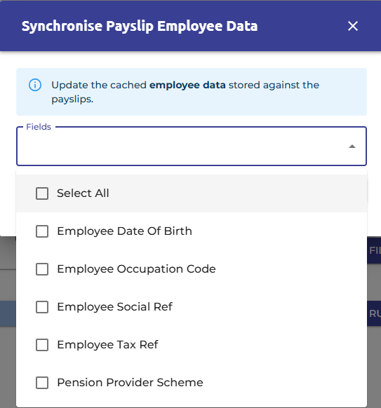 Tick the box next to the option, you can select multiple fields or select all.