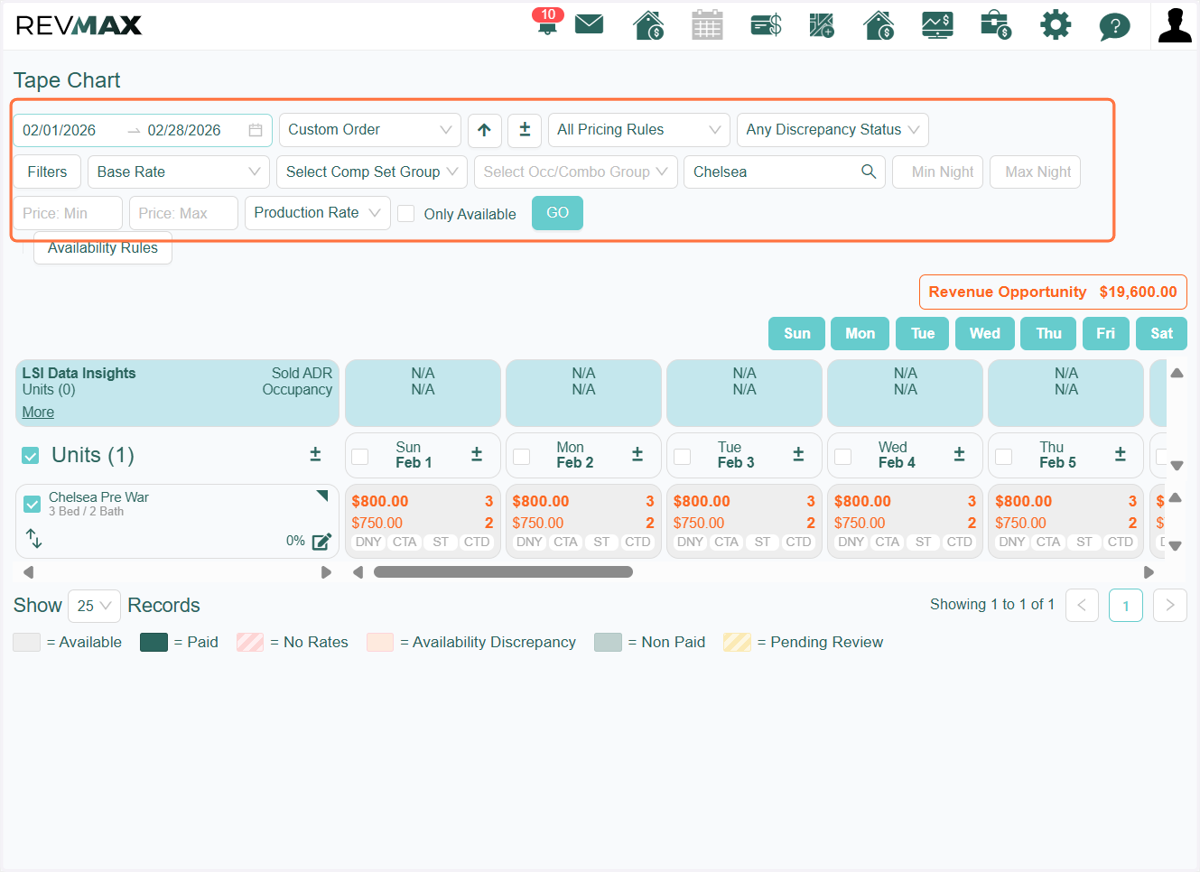 Filter the date range or select the specific units for which you'd like to reset the manual overrides. You can also apply additional filters to narrow down your results more efficiently.