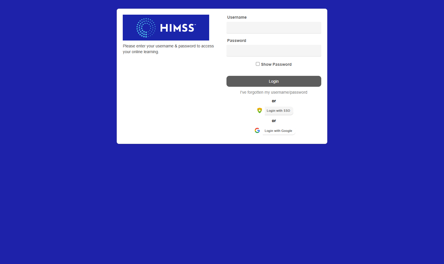 Click on Login with SSO