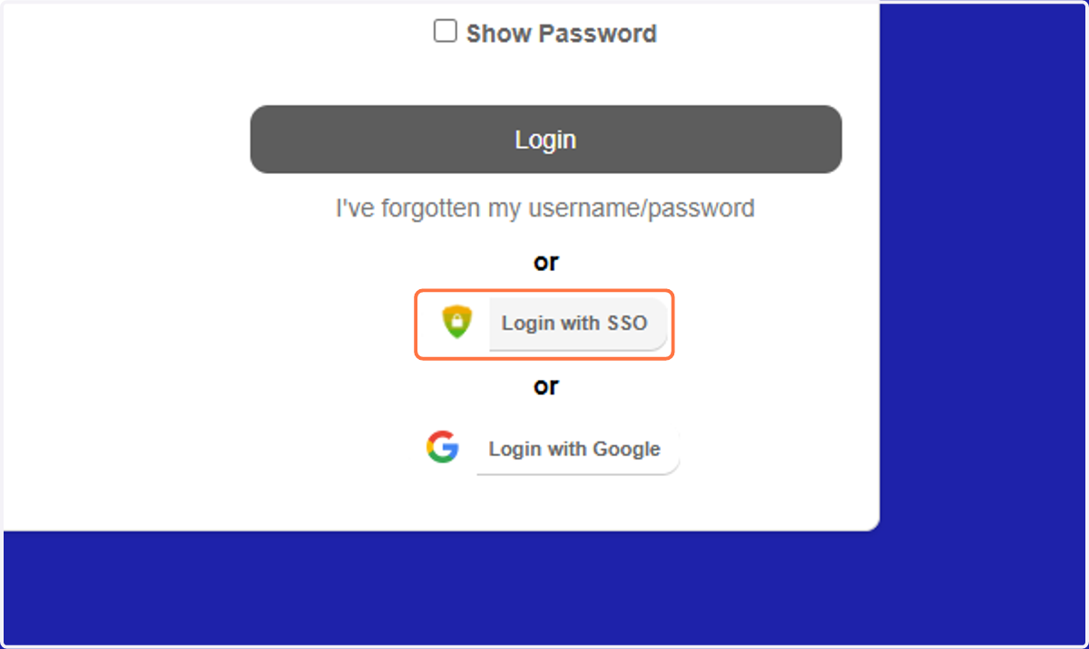 Click on Login with SSO