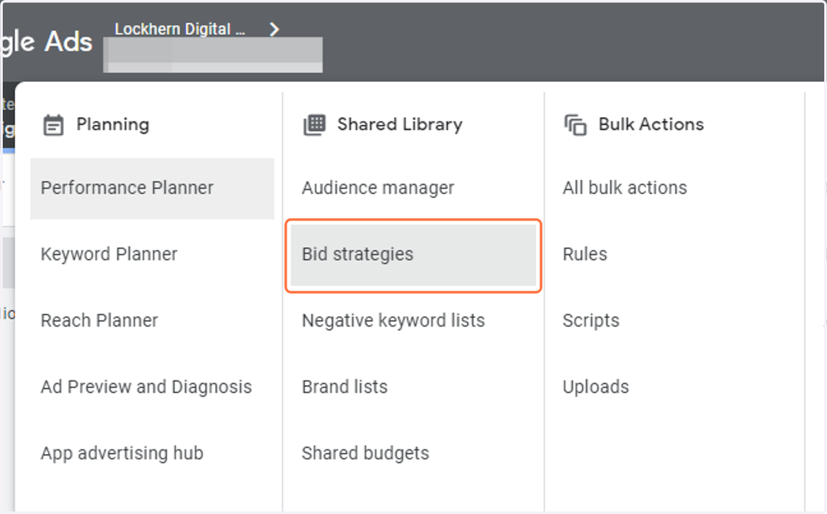 Click on Bid strategies