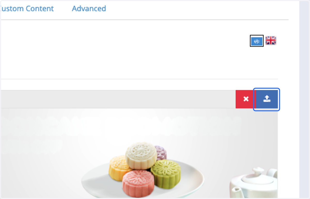 Click on the upload icon to upload your banner.