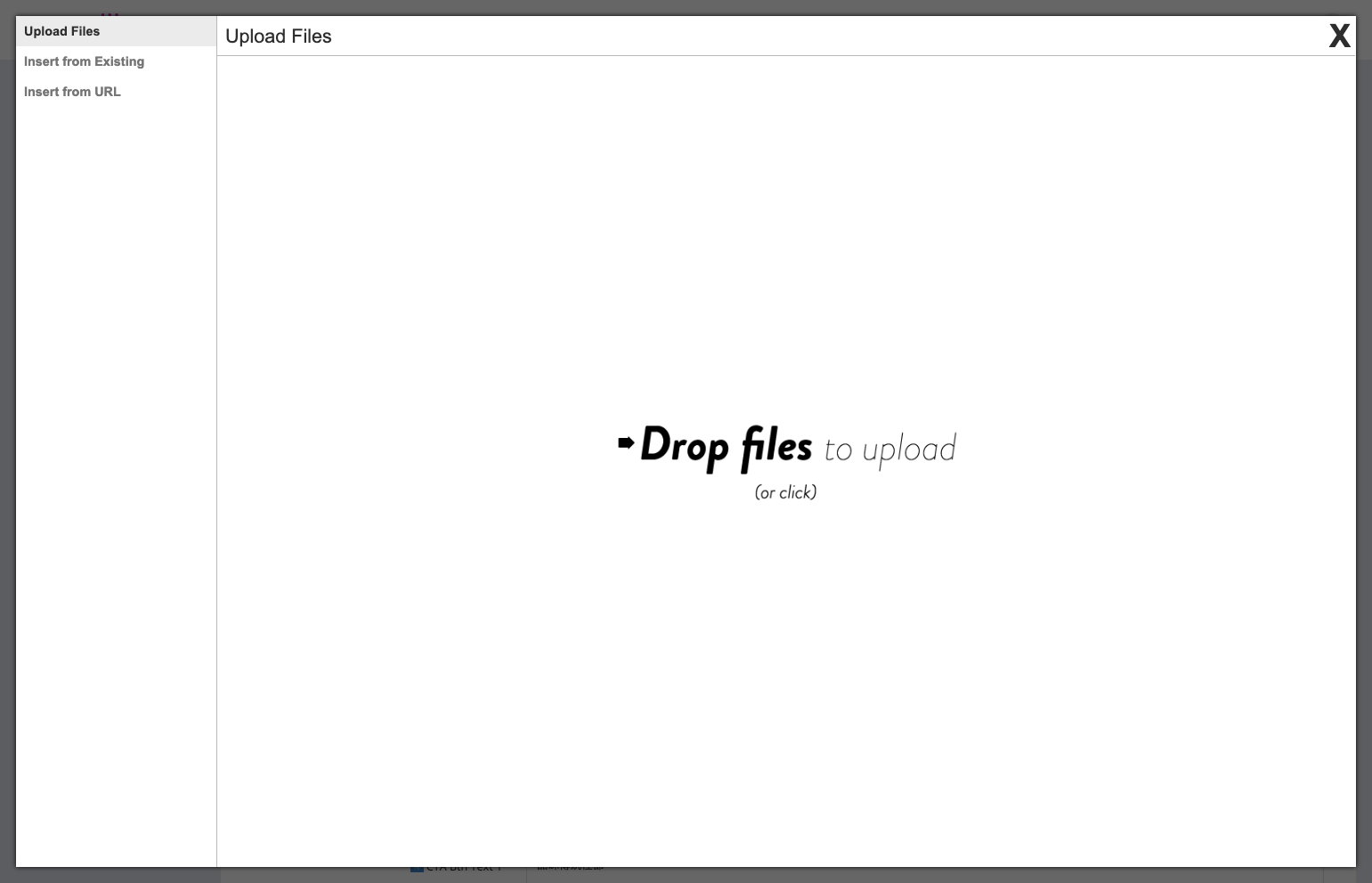 Click "Upload Files" or drag the photo into the white box.