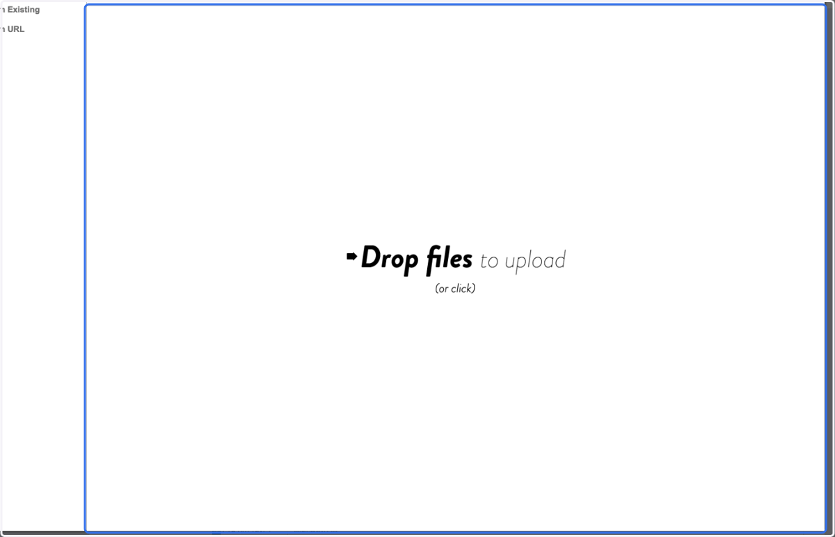 Click "Upload Files" or drag the photo into the white box.