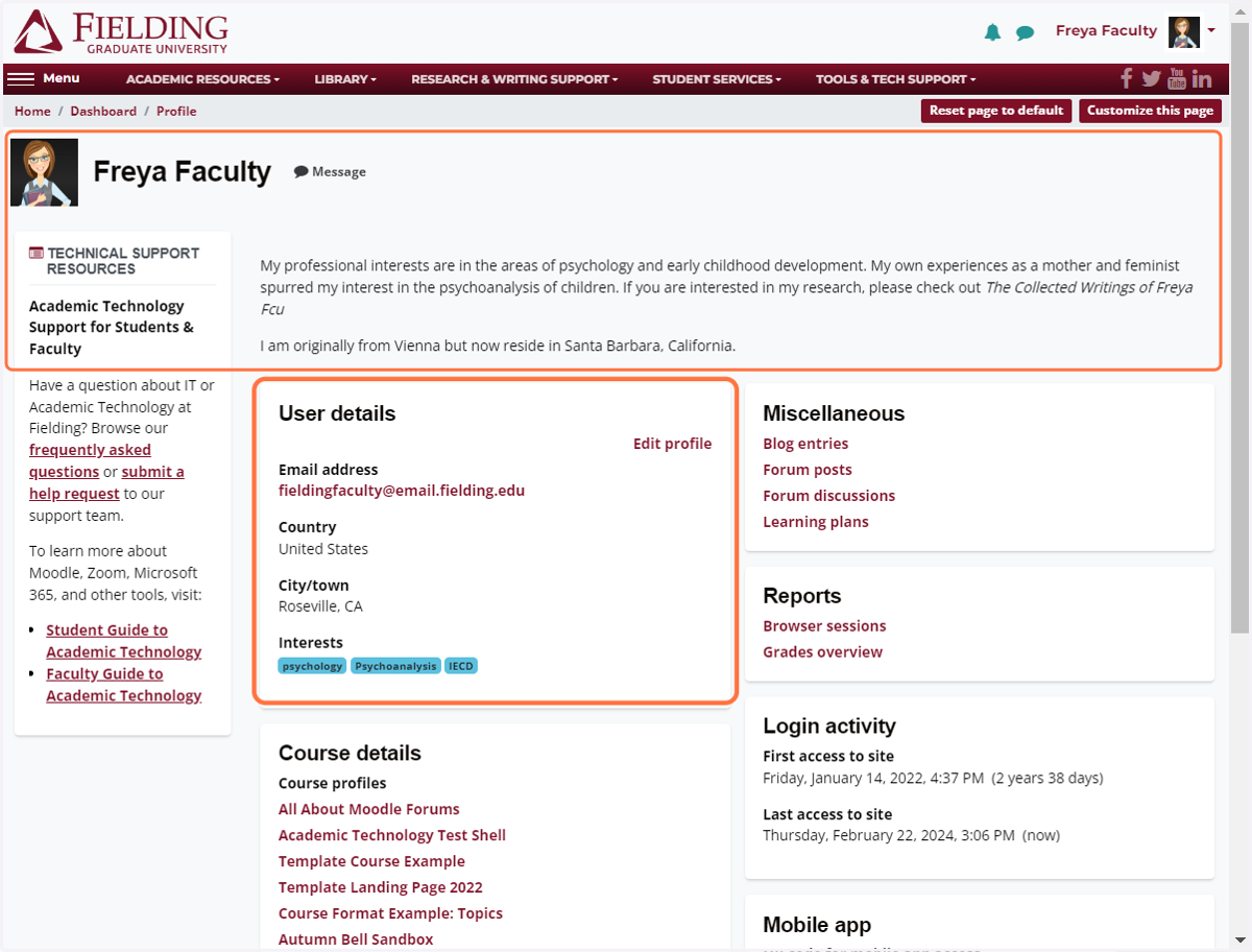 Your updated profile will be available to other users.