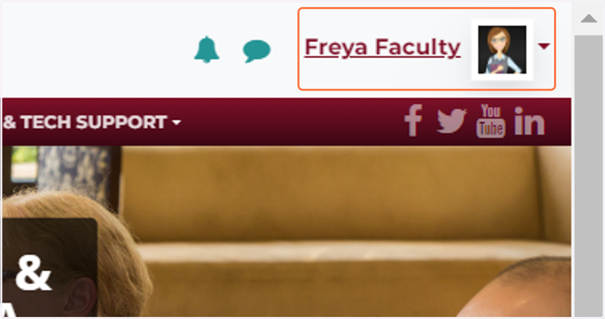 Click on your User Menu in the upper right corner of your Moodle window.