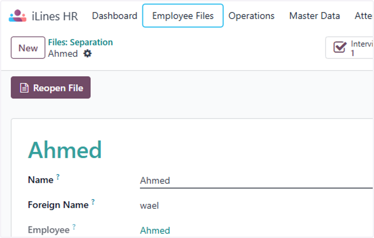 Finnaly the employee sepration is Created