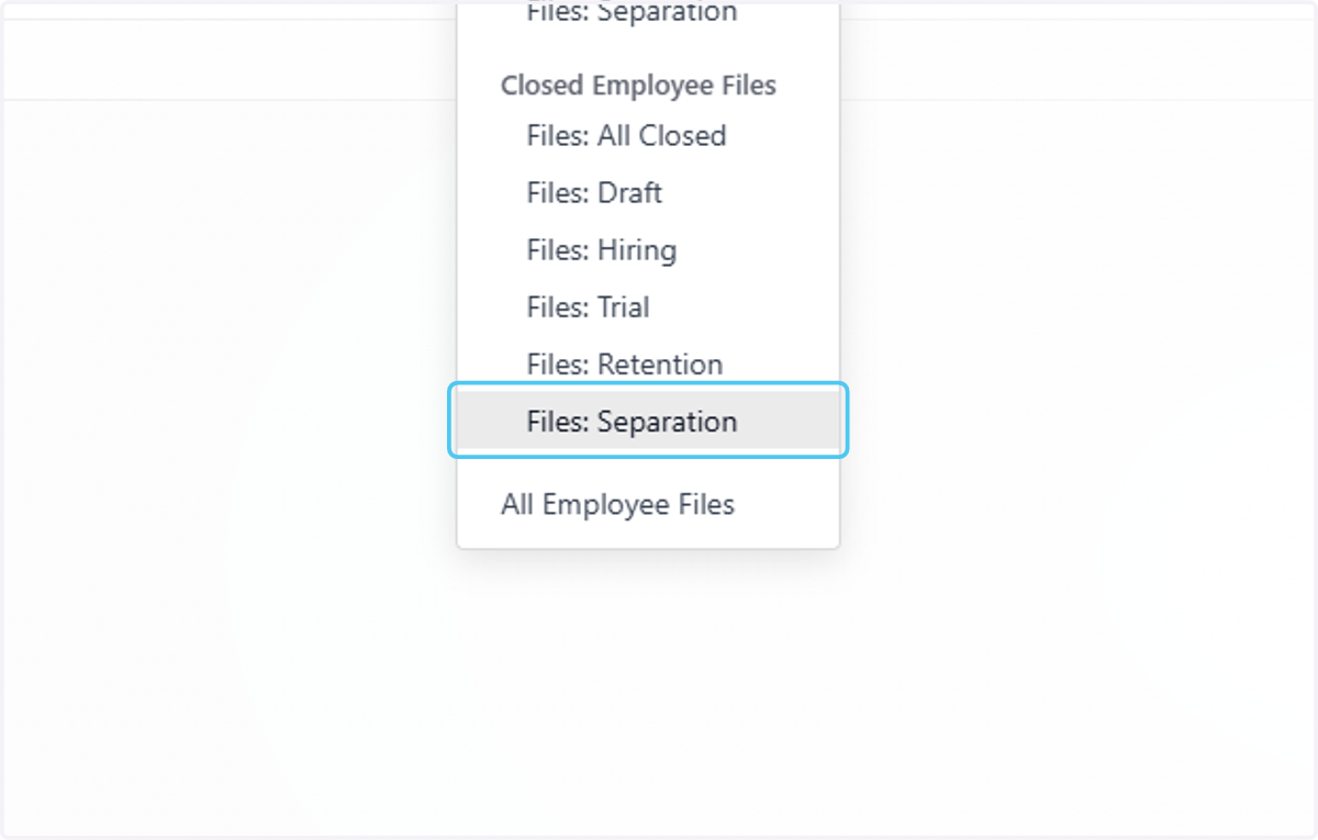 Click on Files: Separation