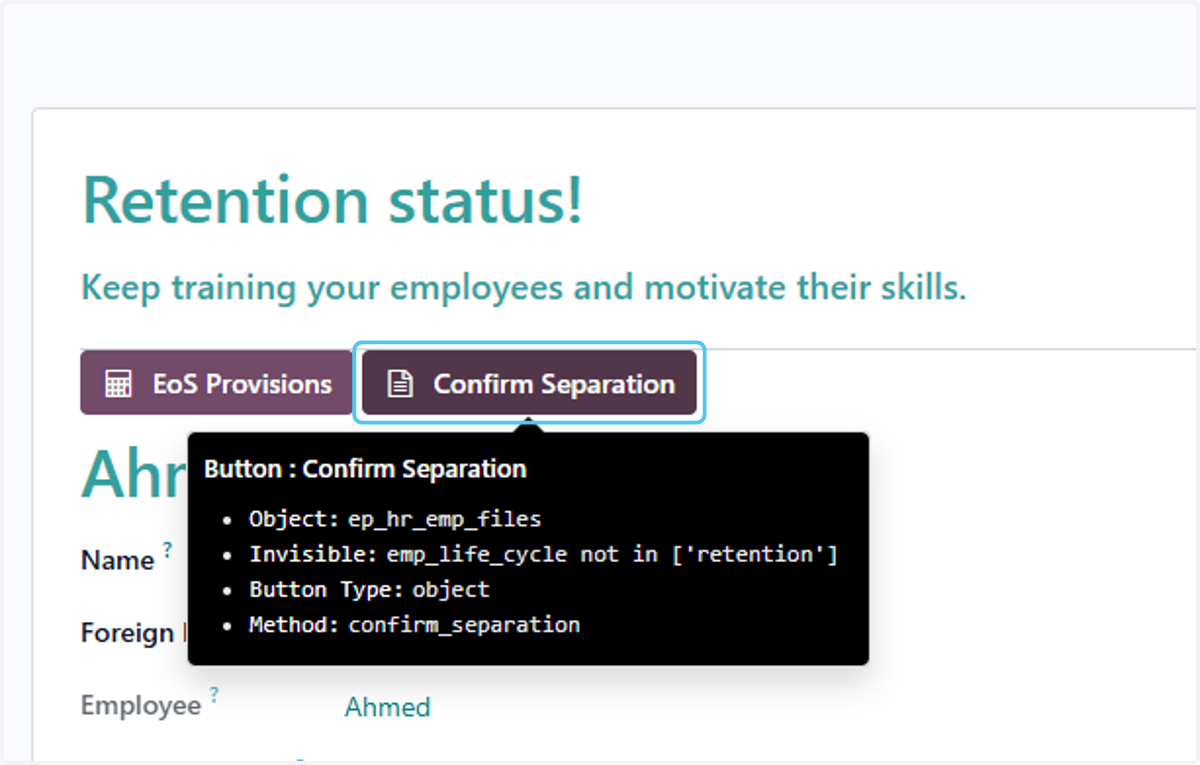 Click on Confirm Separation