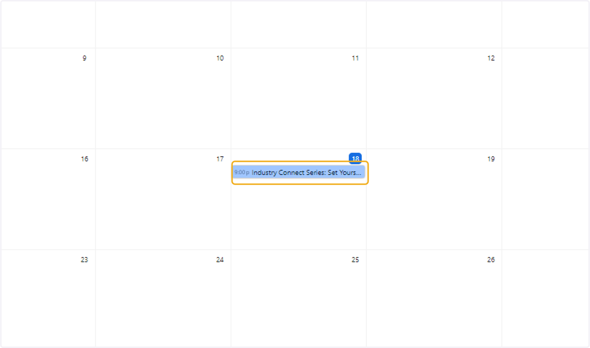 Click on an event in the calendar for more information.