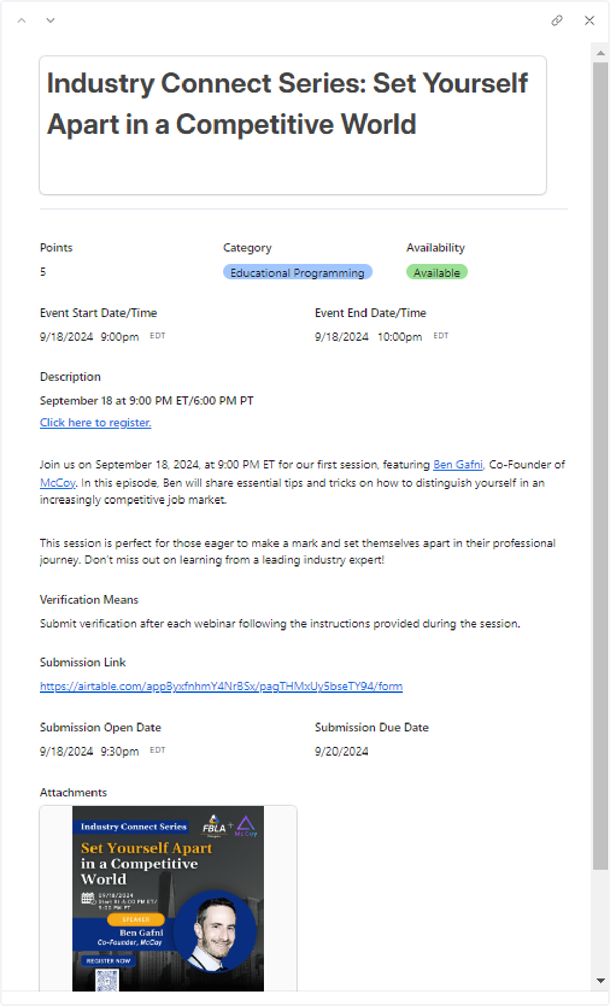 You'll find relevant information to that activity including registration instructions, as well as instructions for submitting your verification to earn points.