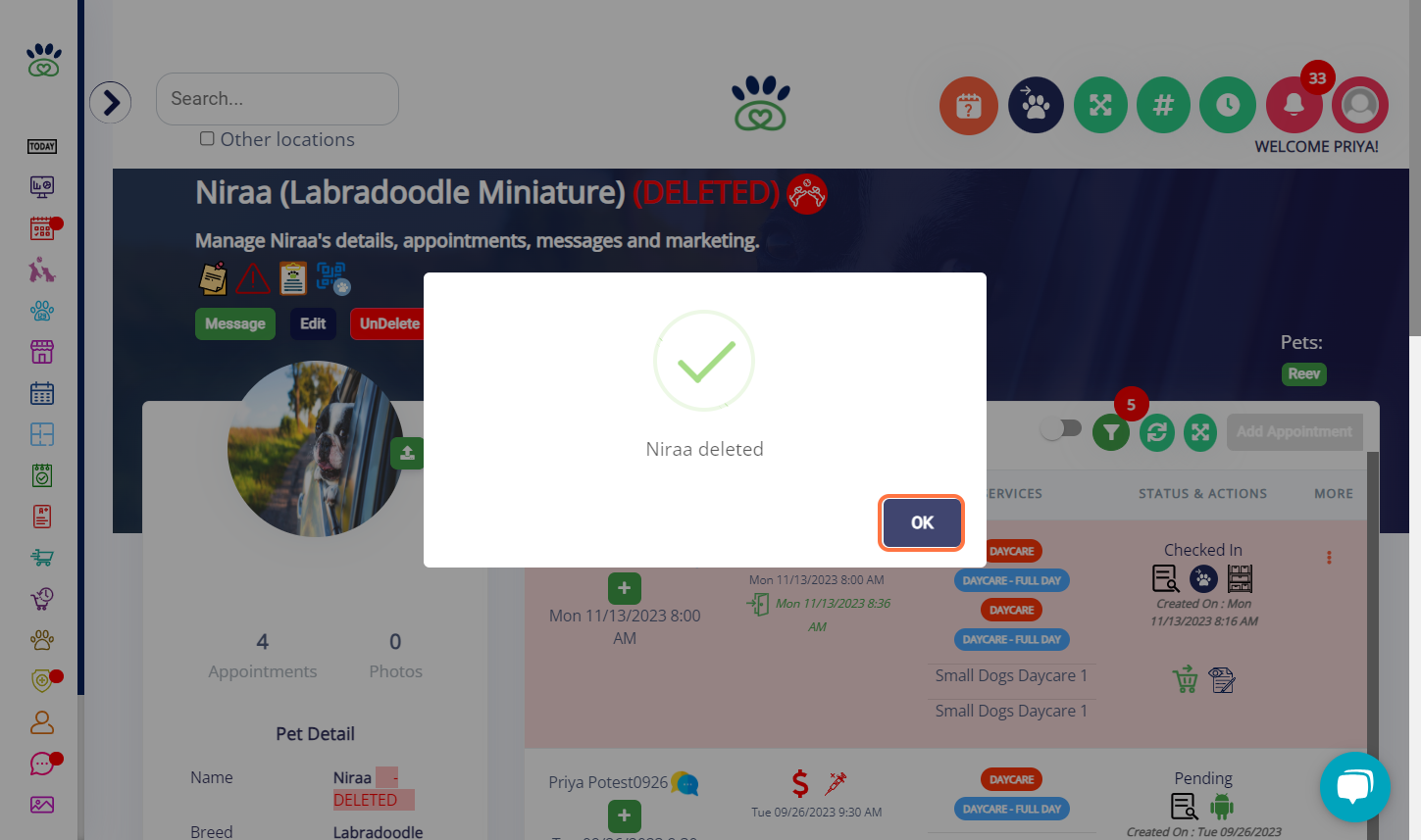 Click on "OK"