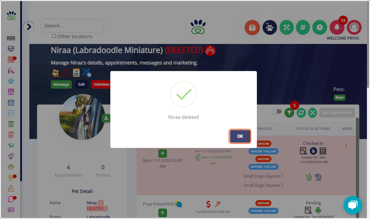 Click on "OK"