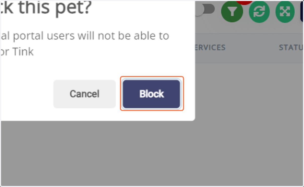 Click on Block
