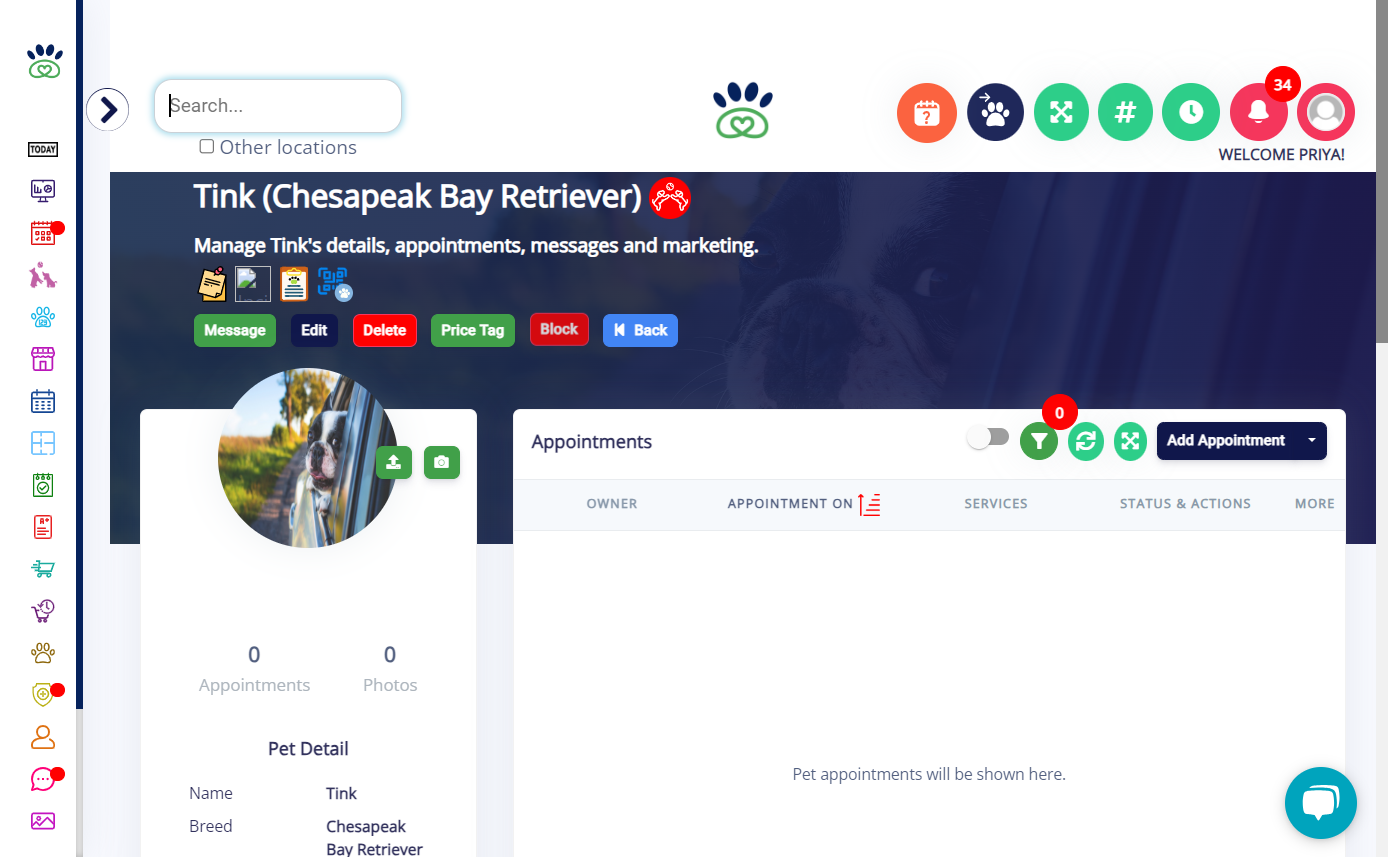 Click on Block
