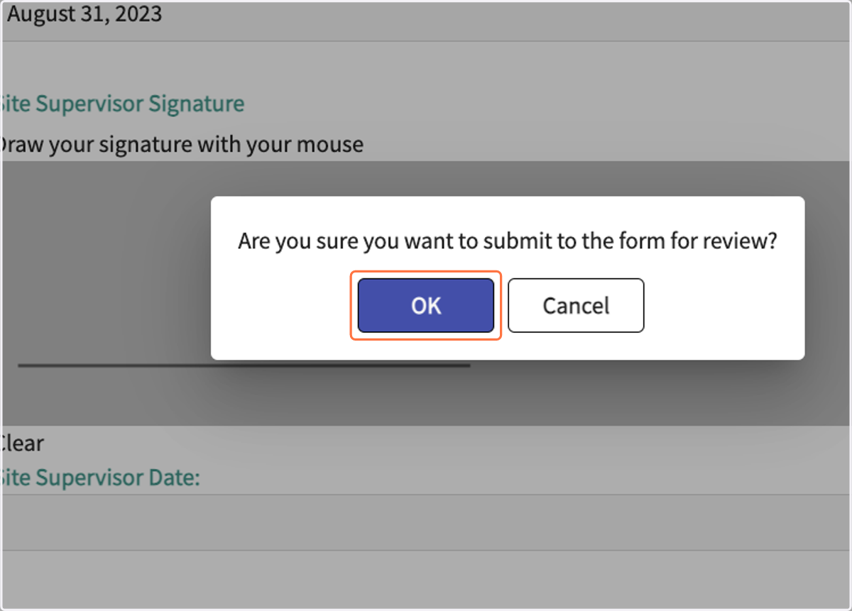 Click on Ok on the pop-up.