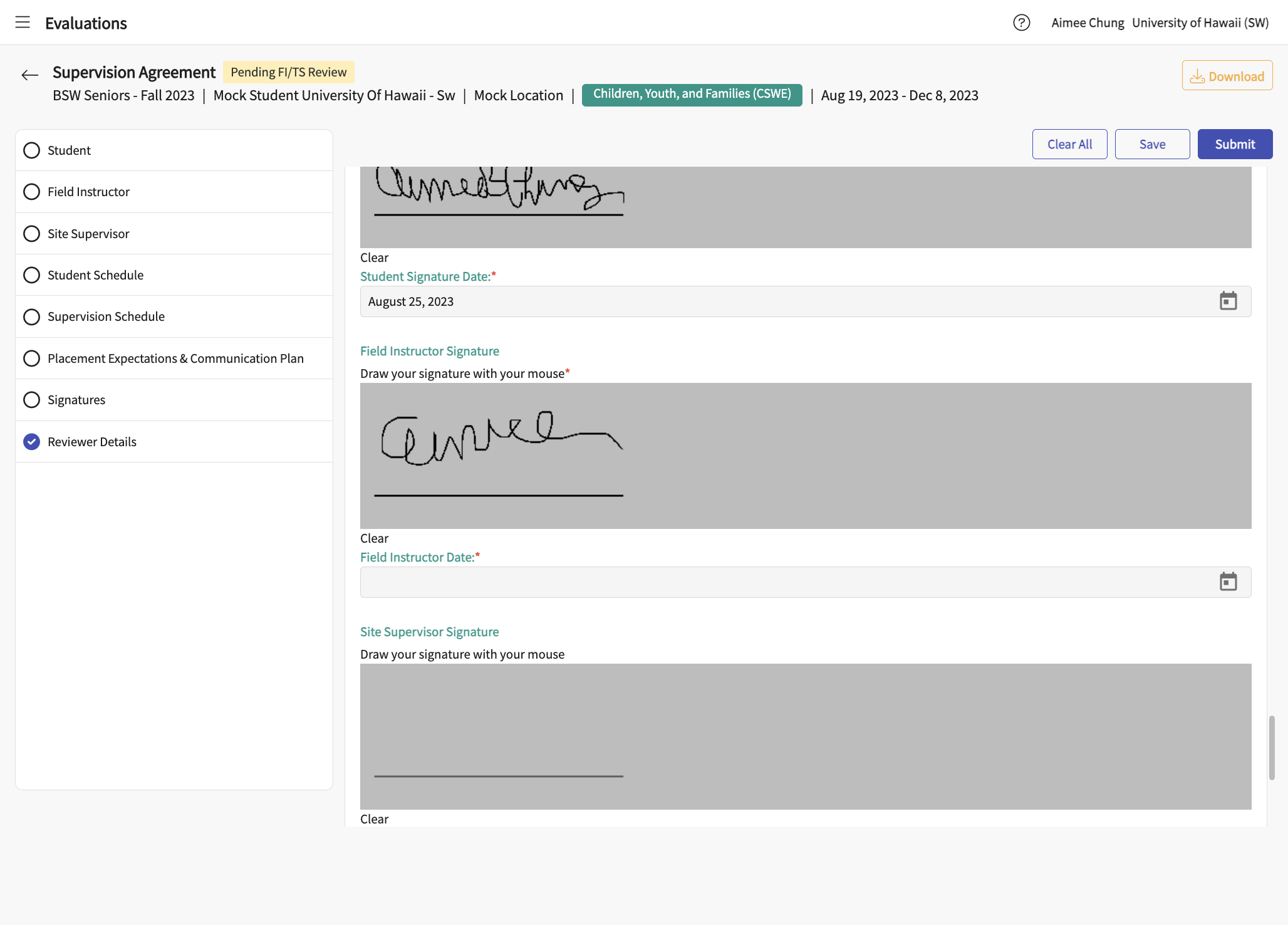 When complete, sign electronically.