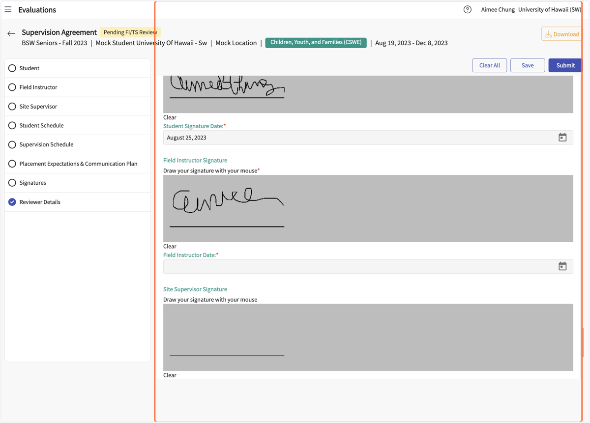 When complete, sign electronically.