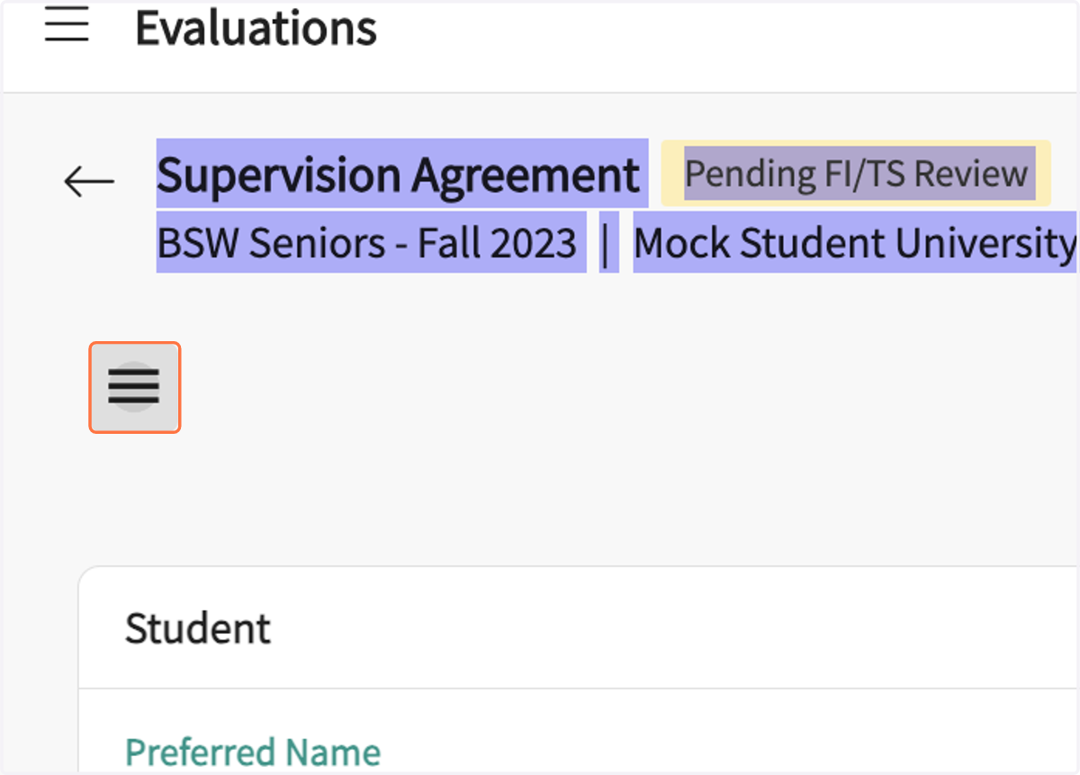 Click on the "hamburger menu (3 lines) to open the outline menu on the left (optional).