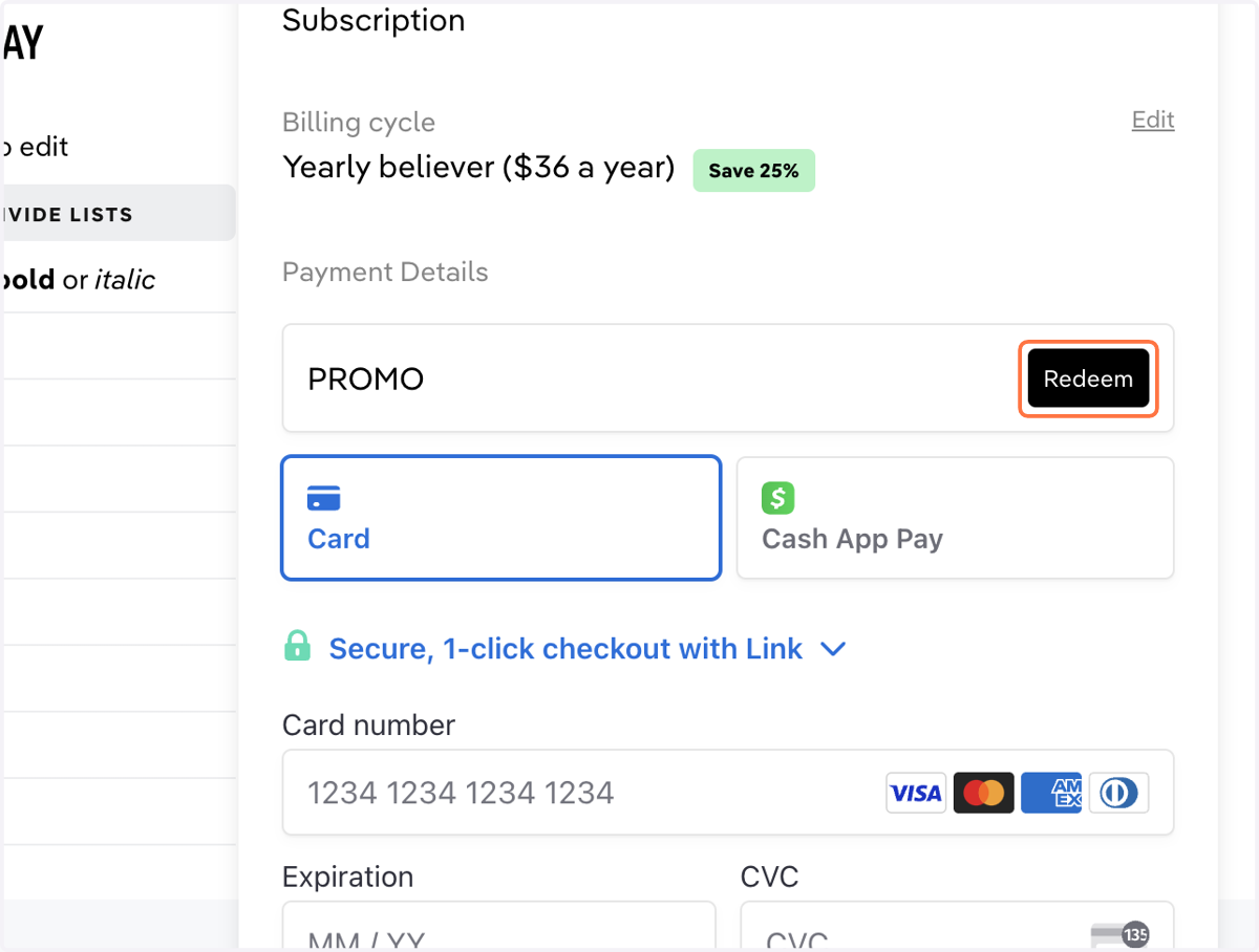 Click 'Redeem' to apply the discount
