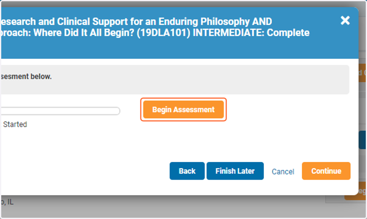 Click on Begin Assessment