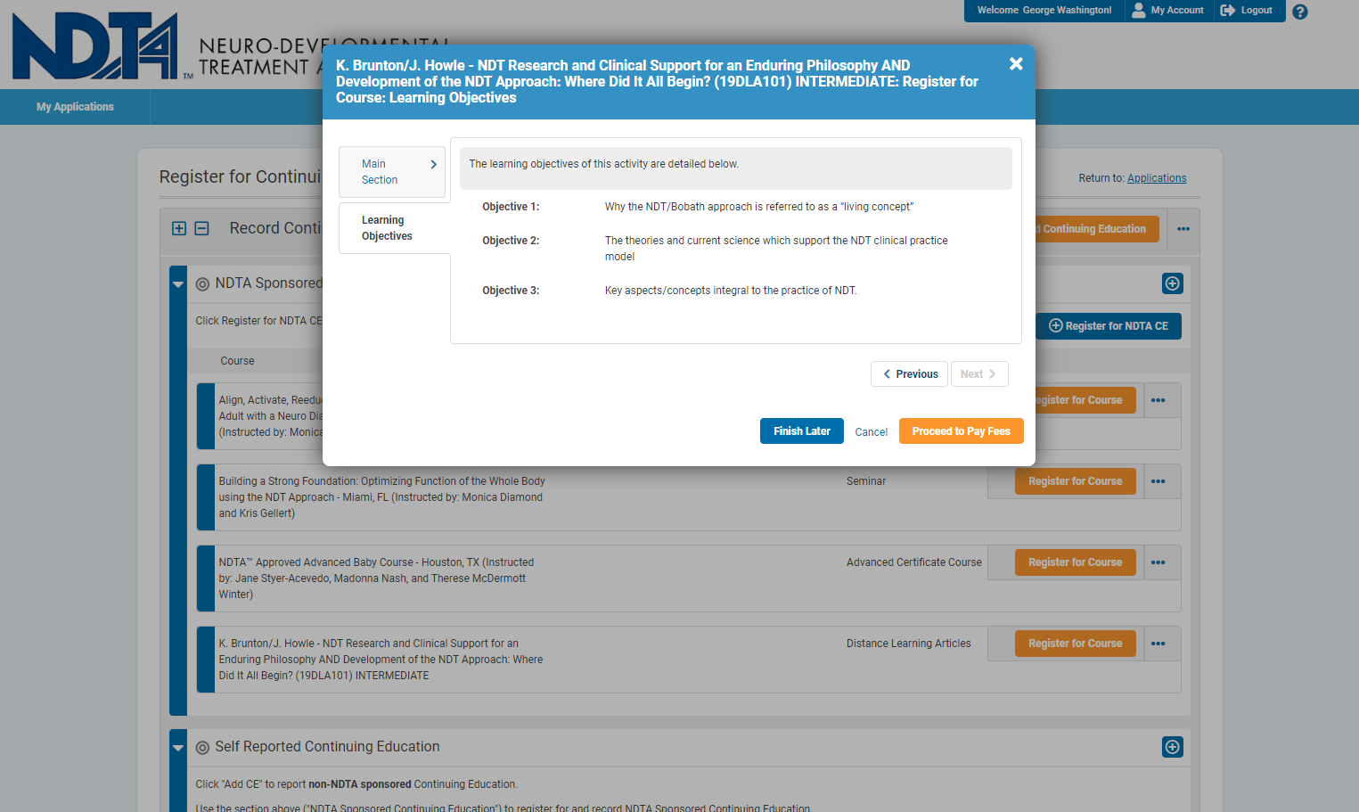 Click on Proceed to Pay Fees to pay for your course registration