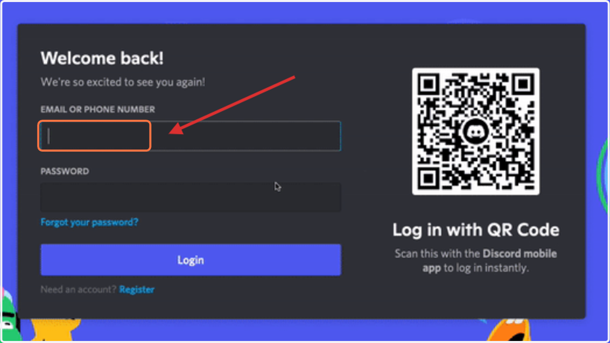Login with your brand new account!