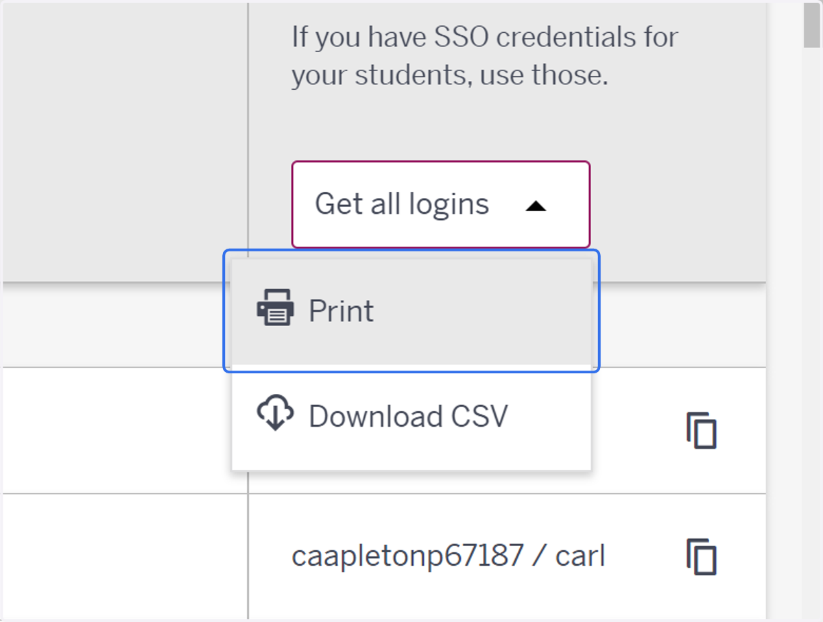 Click on Print
