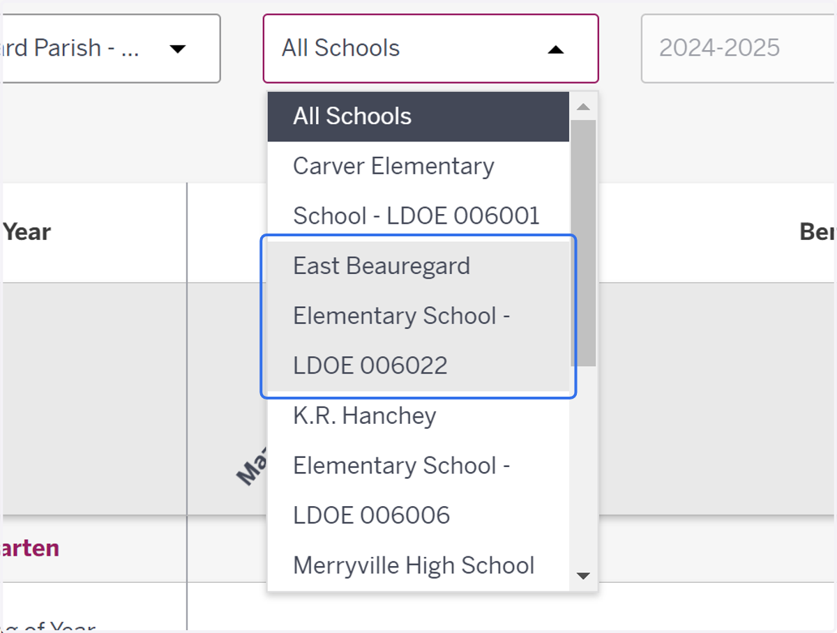Select the appropriate school.