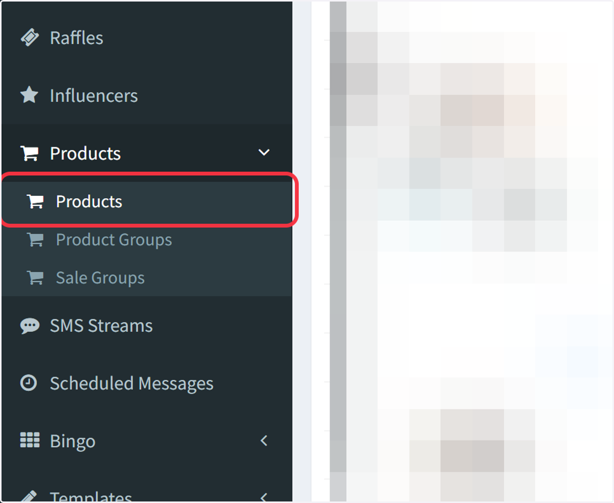 Once you've reached the Products section, locate the 'Products' option in the navigation menu and give it a click.