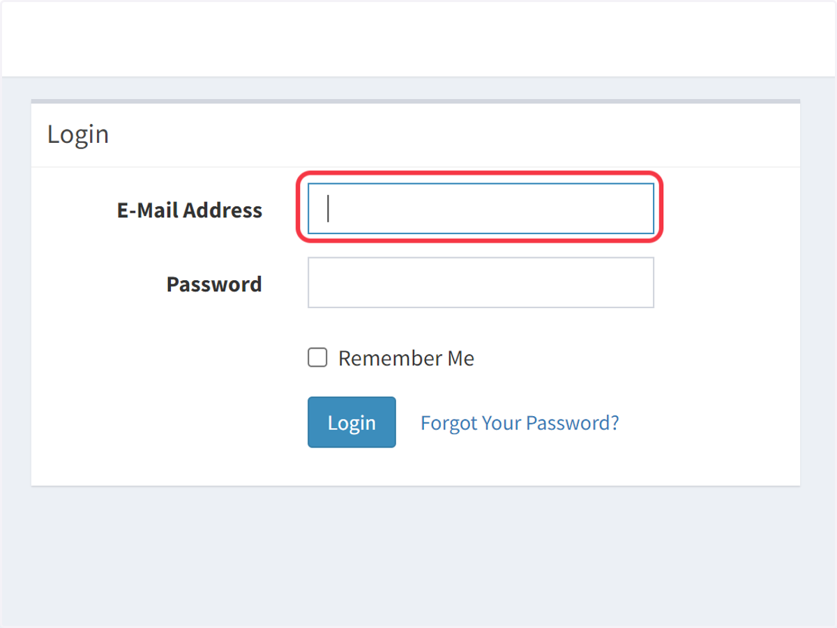 Once you're on the login page, you'll see fields for email address and password. Enter your registered email address into the Email Address field.