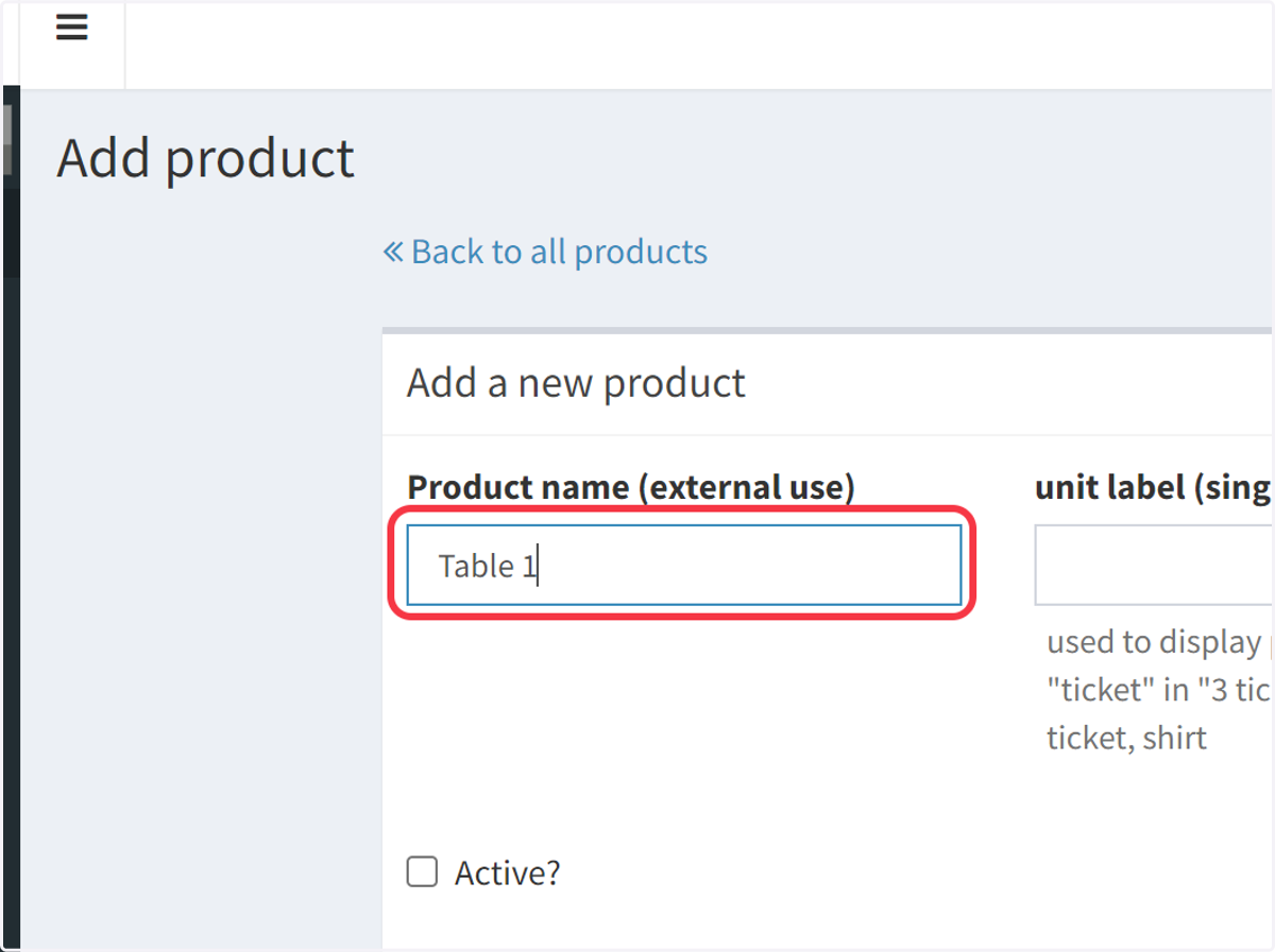 You will be directed to the 'Add Product' page. Here, enter your product's name in the 'Product Name' field.