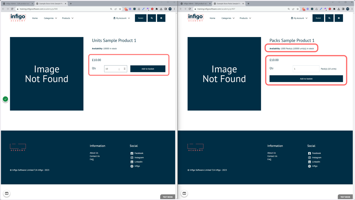 Appearance on the Product landing pages
