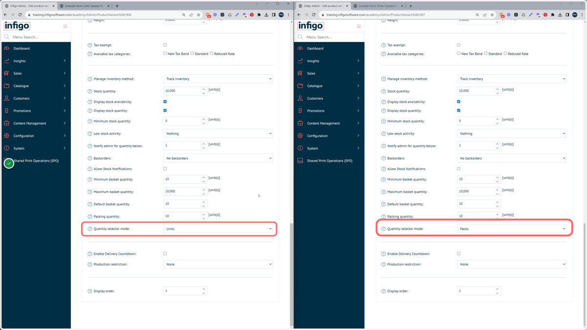 Navigate to the inventory section of the Product Variant screen