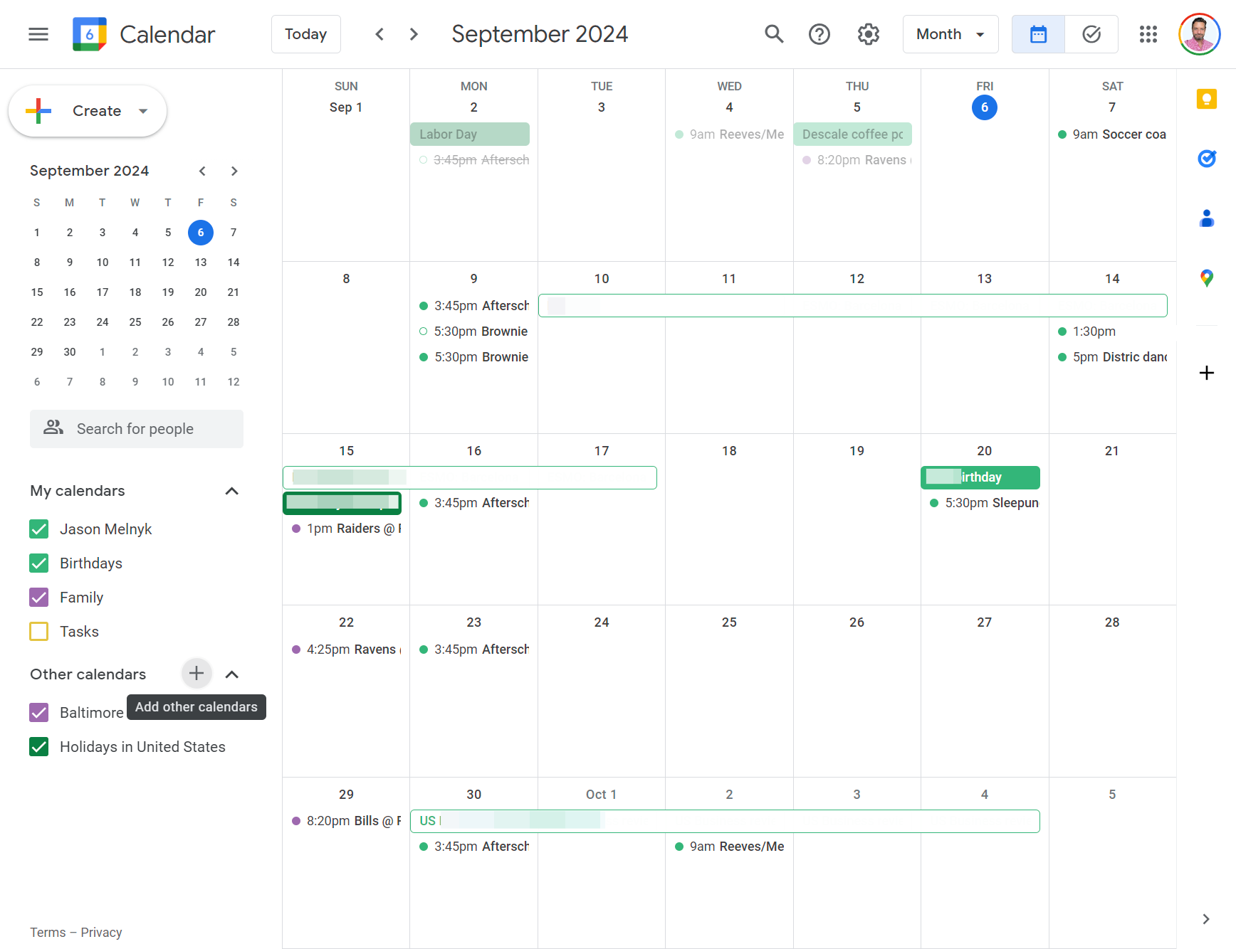 Click on Add other calendars