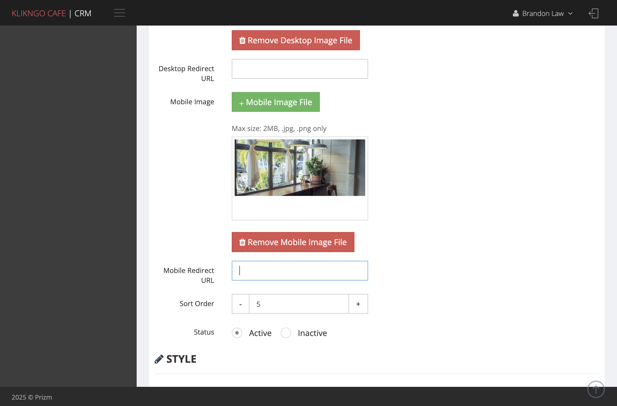 Insert Mobile Redirect URL